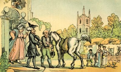 "Dr Syntax legger ut på sin tur til innsjøene" av Thomas Rowlandson
