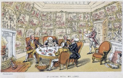 Dr. Syntax med min herre (i aristokratene) - i "" Doctor Syntax sine tre turer på jakt etter den pittoreske trøsten og en kone"" av W. Combe, ill. av Rowlandson, London, Hotten av Thomas Rowlandson