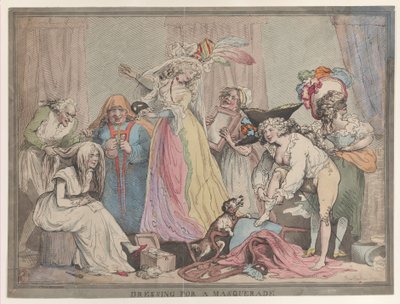 Utkledning til en maskerade, 1. april 1790., 1. april 1790. av Thomas Rowlandson