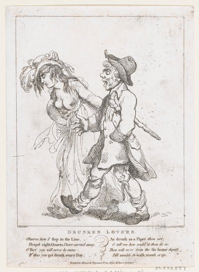 Drunken Lovers, 15. mars 1798., 15. mars 1798. av Thomas Rowlandson