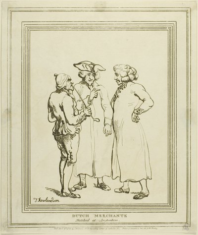 Hollandske kjøpmenn skissert i Amsterdam av Thomas Rowlandson