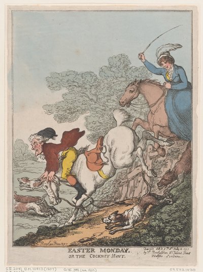 påskedag, eller The Cockney Hunt, 14. juli 1807., 14. juli 1807. av Thomas Rowlandson
