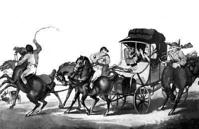English Travelling, eller den første etappen fra Dover, 1785. av Thomas Rowlandson
