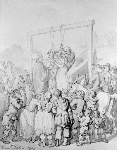 Henrettelse i Tyburn, 1803 av Thomas Rowlandson