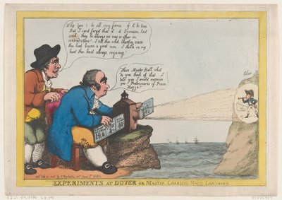 Eksperimenter ved Dover eller Master Charleys Magic Lanthorn, 21. juli 1806., 21. juli 1806. av Thomas Rowlandson