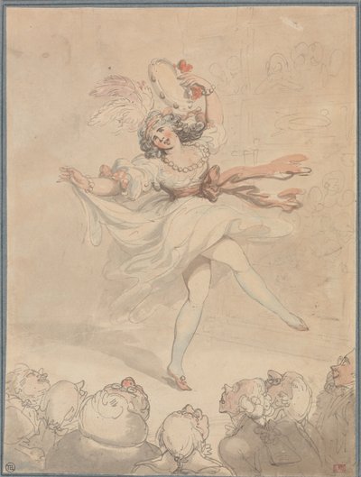 Kvinnelig danser med tamburin av Thomas Rowlandson