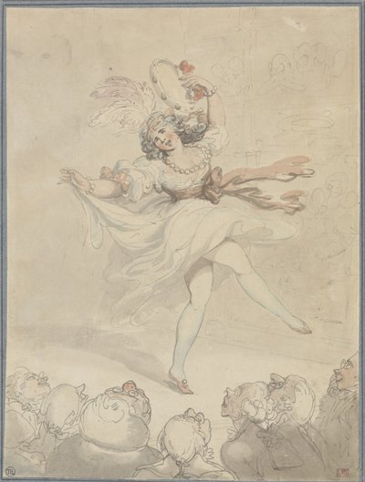 Kvinnelig danser med tamburin av Thomas Rowlandson