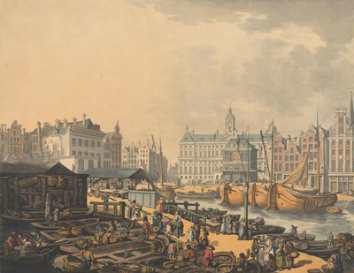Feyge Dam, med en del av fiskemarkedet i Amsterdam, 1797. av Thomas Rowlandson