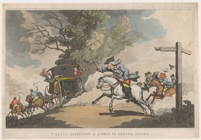 Filial Affection, or a Trip to Gretna Green, 15. desember 1785., 15. desember 1785. av Thomas Rowlandson