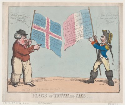 Sannhetens og løgnens flagg, 10. juli 1803., 10. juli 1803. av Thomas Rowlandson