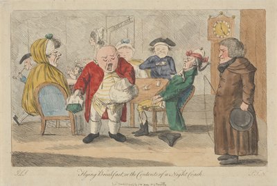 «Flying Breakfast», eller hva man finner i en nattbuss av Thomas Rowlandson