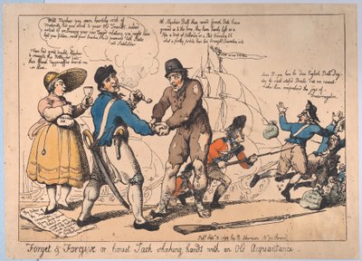 Forget & Forgive, or Honest Jack Shaking Hands with and Old Acquaintance, Se..., 3. september 1799 av Thomas Rowlandson