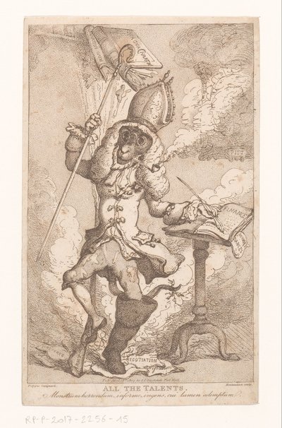 Frontispice for 'All the Talents' van 'Polypus' (ES Barrett), 1807 All the talents (tittel på objekt) av Thomas Rowlandson