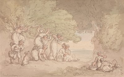 Plukking av frukt og nøtter av Thomas Rowlandson