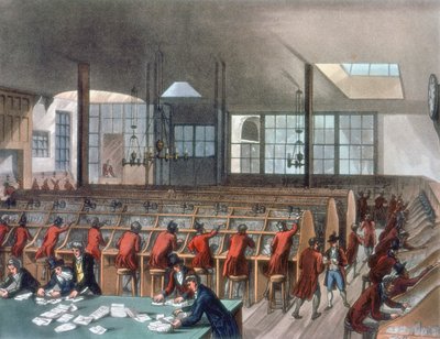 General Post Office, Lombard Street, London, 1808 av Thomas Rowlandson