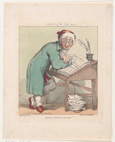 Gode spekulasjoner!, 10. august 1799., 10. august 1799. av Thomas Rowlandson
