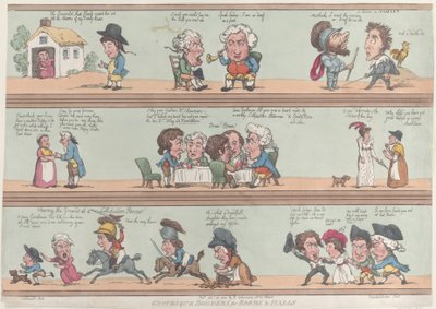 Groteske grenser for rom og saler, [20. november 1800], opptrykk., [20. november 1800], opptrykk. av Thomas Rowlandson