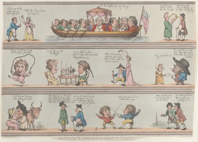 Groteske grenser for rom og saler, [29. oktober 1800], opptrykk., [29. oktober 1800], opptrykk. av Thomas Rowlandson