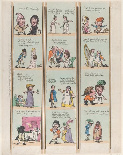Groteske grenser for rom og saler, tavle 16, 1. august 1799., 1. august 1799. av Thomas Rowlandson