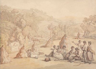 Høstmaskiner hviler i et maisfelt av Thomas Rowlandson