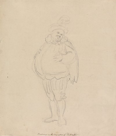 Henderson i rollen som Falstaff av Thomas Rowlandson