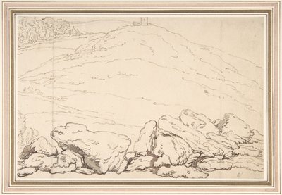 Kupet landskap med steiner av Thomas Rowlandson
