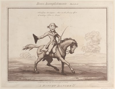 Horse Accomplishments, Sketch 10: A Menuet Dancer !!, 1. august 1799., 1. august 1799. av Thomas Rowlandson