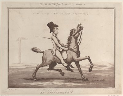 Hesteprestasjoner, skisse 1: An Astronomer !!, 1. august 1799., 1. august 1799. av Thomas Rowlandson