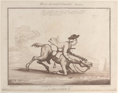 Hesteprestasjoner, skisse 4: A Devotee !!, 1. august 1799., 1. august 1799. av Thomas Rowlandson