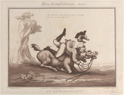 Hesteprestasjoner, skisse 8: An Arithmetician !!, 1. august 1799., 1. august 1799. av Thomas Rowlandson