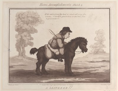 Hesteprestasjoner, skisse 9: A Loiterer !!, 1. august 1799., 1. august 1799. av Thomas Rowlandson