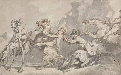 Ryttere i sammenstøt av Thomas Rowlandson