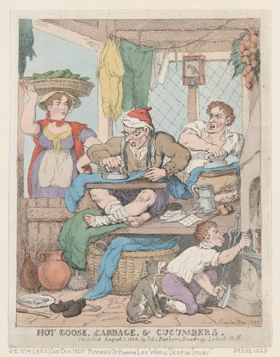 Varm gås, kål og agurker, 1823., 1823. av Thomas Rowlandson