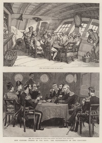 Hvordan tollvesenet endrer seg i marinen, to århundrers forfriskninger av Thomas Rowlandson