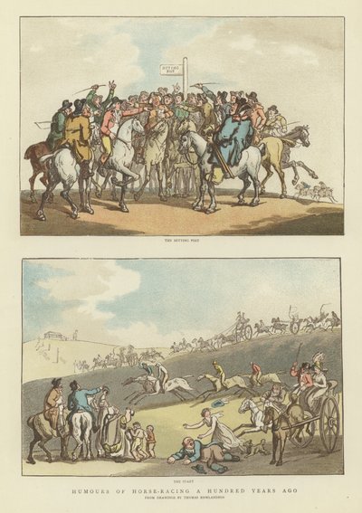 Humor om hesteveddeløp for hundre år siden av Thomas Rowlandson