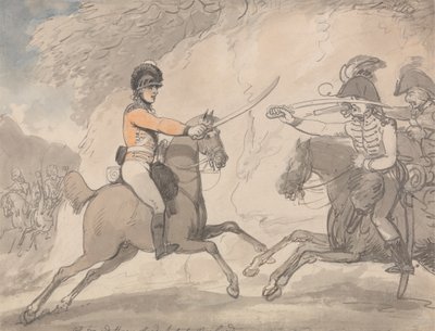 Ungarsk og Highland Broadsword Exercise av Thomas Rowlandson