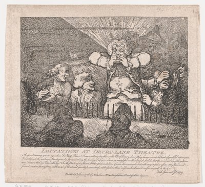 Imitasjoner ved Drury-Lane Theatre Picturesque Beauties of Boswell, Part the Secon..., 20. juni 1786. av Thomas Rowlandson
