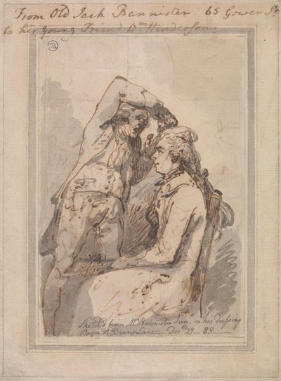 Jack Bannister i garderoben hans av Thomas Rowlandson