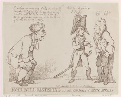 John Bull Listening to the Quarrels of State Affairs, 1. mai 1803., 1. mai 1803. av Thomas Rowlandson