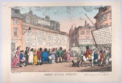 Joint Stock Street, 10. mars 1808., 10. mars 1808. av Thomas Rowlandson