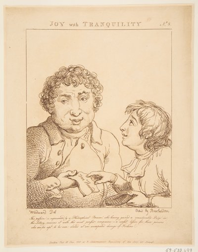 Joy with Tranquility Le Brun Travested, eller Caricatures of the Passions, 21. januar 1800. av Thomas Rowlandson