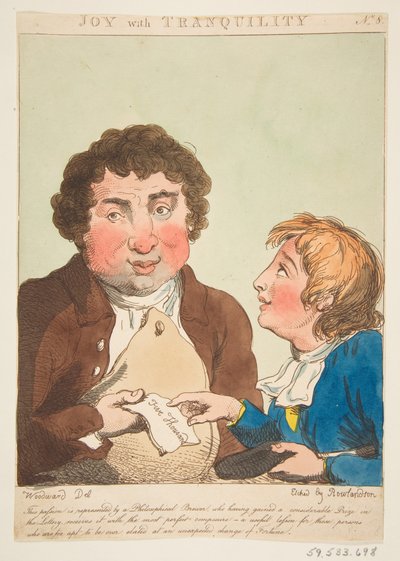 Joy with Tranquility Le Brun Travested, eller Caricatures of the Passions, 21. januar 1800. av Thomas Rowlandson
