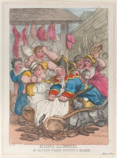 Kicking Up a Breeze eller Barrow Kvinner tråklet en perle, 10. februar 1814., 10. februar 1814. av Thomas Rowlandson