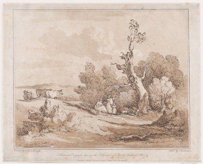 Landskap med figurer som samler tre under knudrete trær, 21. mai 1789., 21. mai 1789. av Thomas Rowlandson