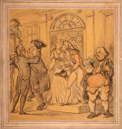 Avreise etter en fest, slutten av 1700-begynnelsen av 1800-tallet av Thomas Rowlandson