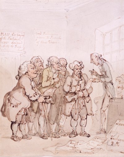 Lånekontraktører, slutten av 1700-begynnelsen av 1800-tallet av Thomas Rowlandson