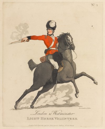 London og Westminster Light Horse frivillig av Thomas Rowlandson