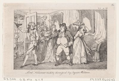 Lord Tellamar grovt avskjediget av Squire Western, fra The History of Tom Jones, a Foundl..., 1792. av Thomas Rowlandson