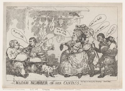 Madam Blubber On Her Canvass, 22. april 1784., 22. april 1784. av Thomas Rowlandson