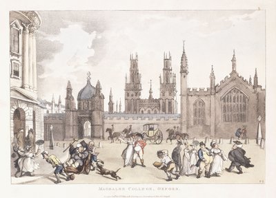 Magdalen College, Oxford, 1809-1811 av Thomas Rowlandson